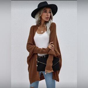 Cozy Brown Knit Cardigan for Women
